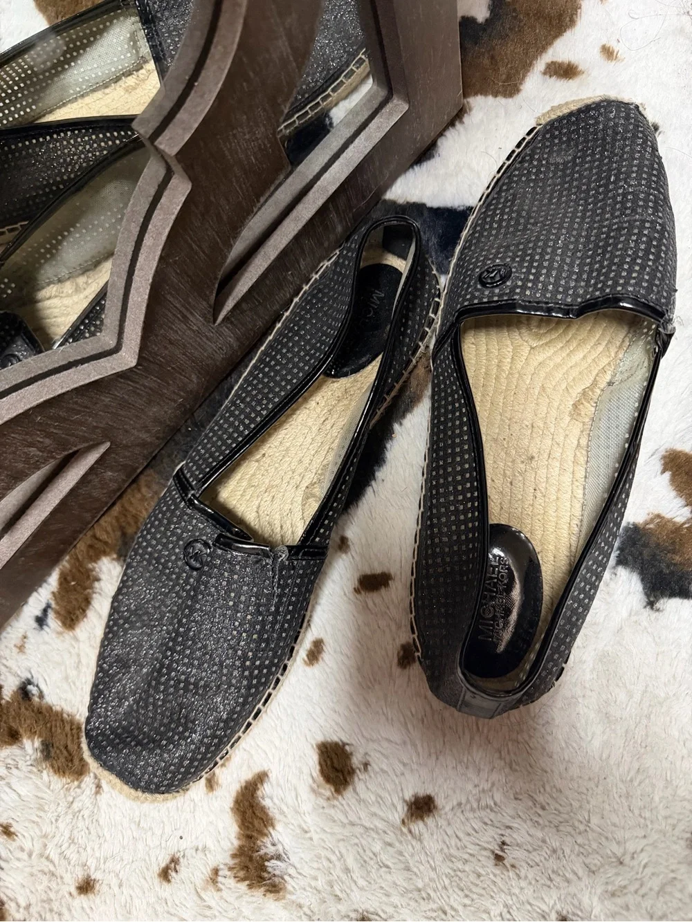 Michael Kors Black Espadrille Slip-On Shoes